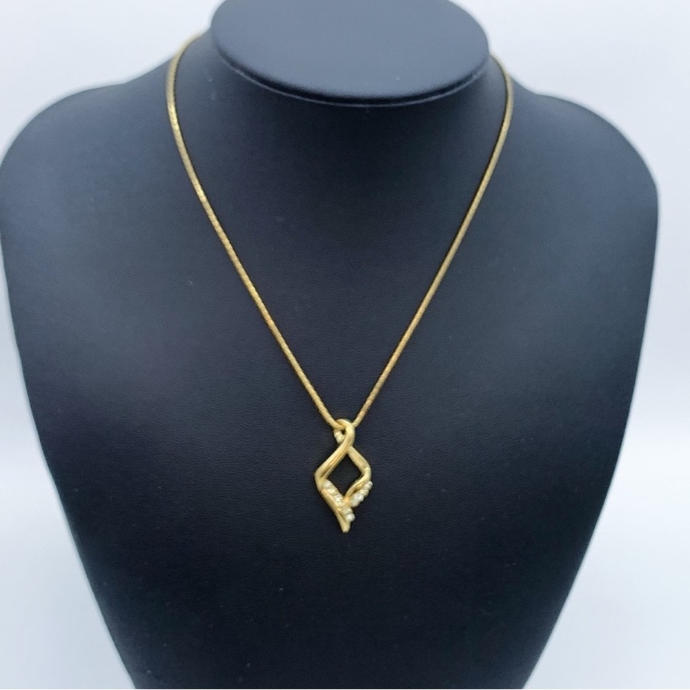 Vintage Givenchy Gold Plated Pendant Necklace